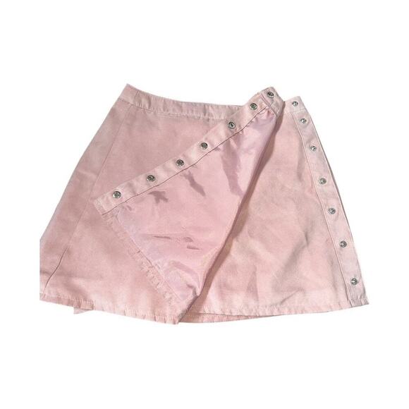 H&M Womens size 4 Brush pink Suede button up wrap skirt - Picture 7 of 12